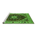 Sideview of Machine Washable Persian Green Traditional Area Rugs, wshurb1469grn