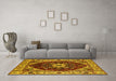 Machine Washable Persian Yellow Traditional Rug in a Living Room, wshurb1469yw