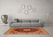 Machine Washable Persian Orange Traditional Area Rugs in a Living Room, wshurb1469org