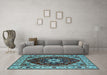 Machine Washable Persian Light Blue Traditional Rug in a Living Room, wshurb1469lblu