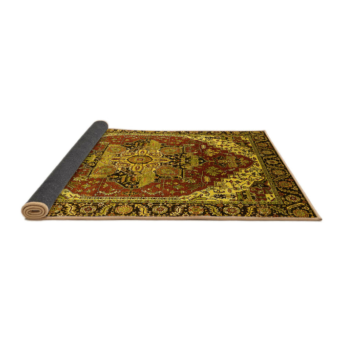 Sideview of Persian Yellow Traditional Rug, urb1470yw