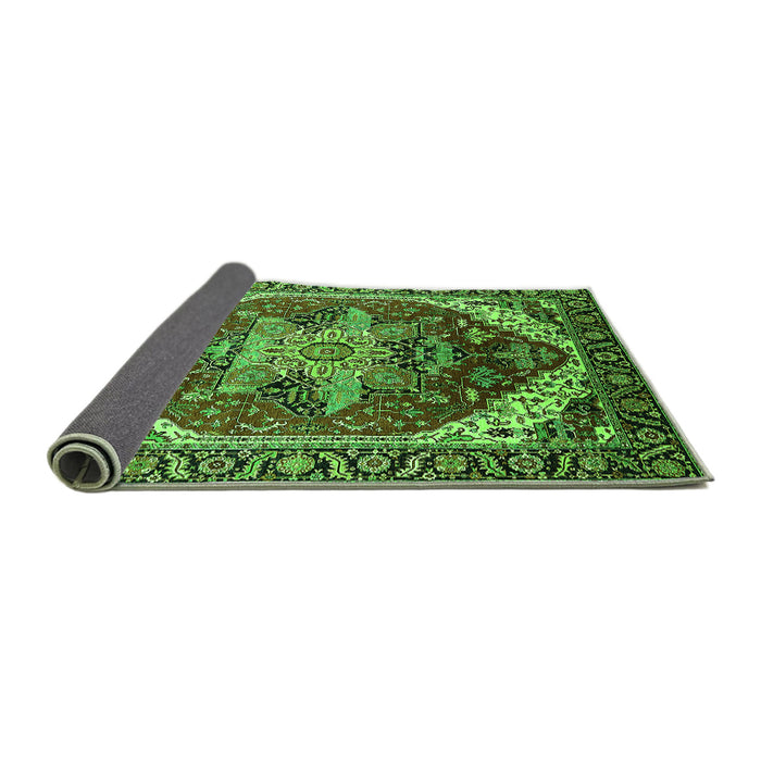 Sideview of Persian Green Traditional Rug, urb1470grn