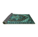 Sideview of Persian Turquoise Traditional Rug, urb1470turq