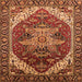 Square Machine Washable Persian Orange Traditional Area Rugs, wshurb1470org