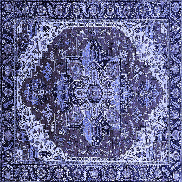 Square Persian Blue Traditional Rug, urb1470blu
