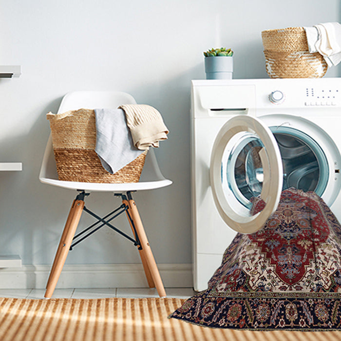 Machine Washable Industrial Modern Light French Beige Brown Rug in a Washing Machine, wshurb1470