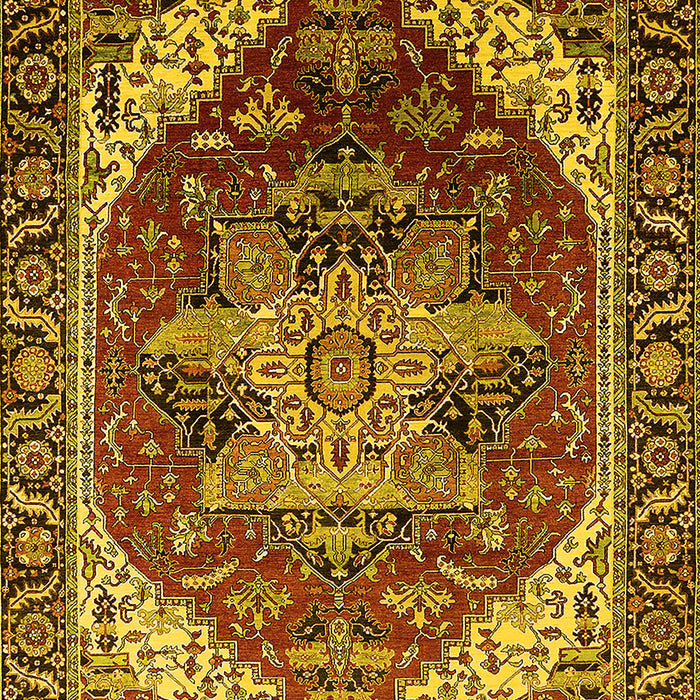 Machine Washable Persian Yellow Traditional Rug, wshurb1470yw