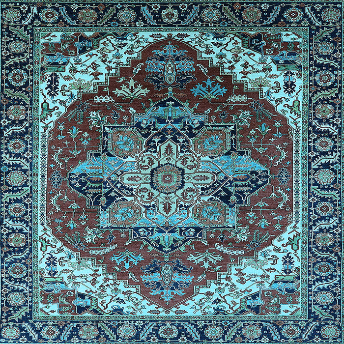 Square Persian Light Blue Traditional Rug, urb1470lblu