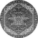 Round Persian Gray Traditional Rug, urb1470gry
