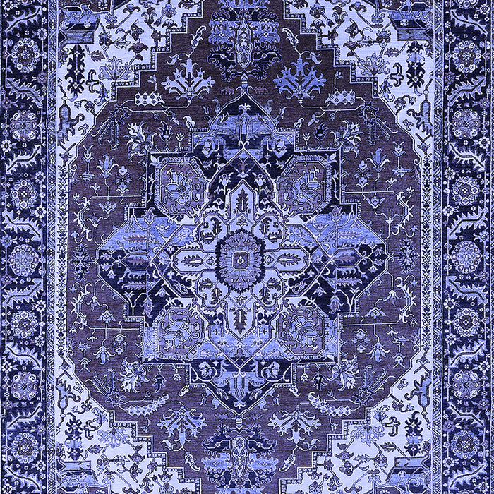 Machine Washable Persian Blue Traditional Rug, wshurb1470blu