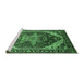 Sideview of Machine Washable Persian Emerald Green Traditional Area Rugs, wshurb1470emgrn