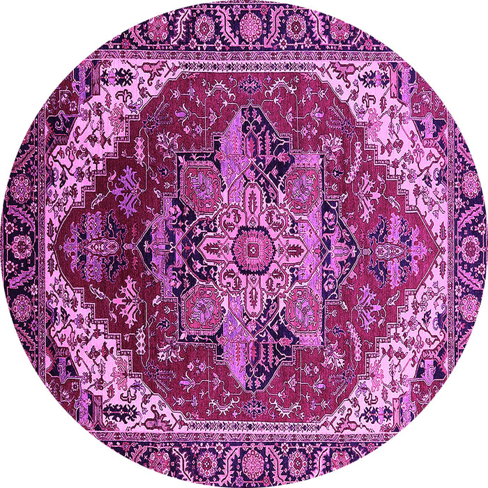 Round Persian Pink Traditional Rug, urb1470pnk