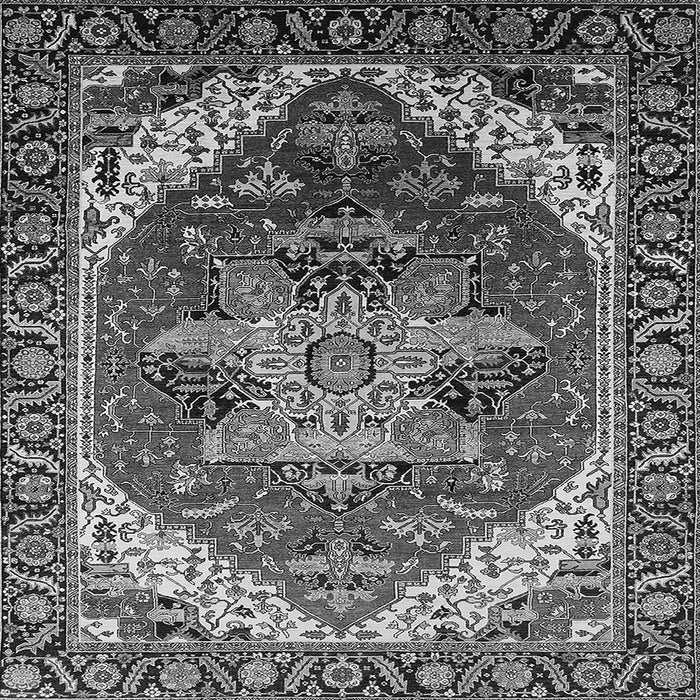 Square Machine Washable Persian Gray Traditional Rug, wshurb1470gry
