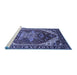 Sideview of Machine Washable Persian Blue Traditional Rug, wshurb1470blu