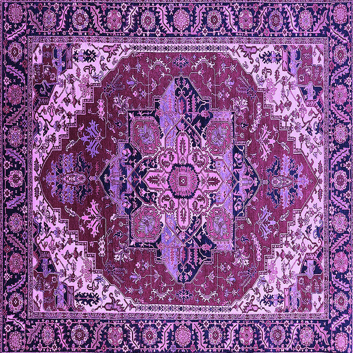 Square Machine Washable Persian Purple Traditional Area Rugs, wshurb1470pur