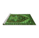 Sideview of Machine Washable Persian Green Traditional Area Rugs, wshurb1470grn