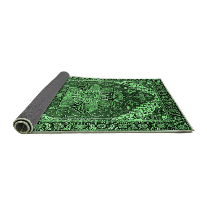 Sideview of Persian Emerald Green Traditional Rug, urb1470emgrn