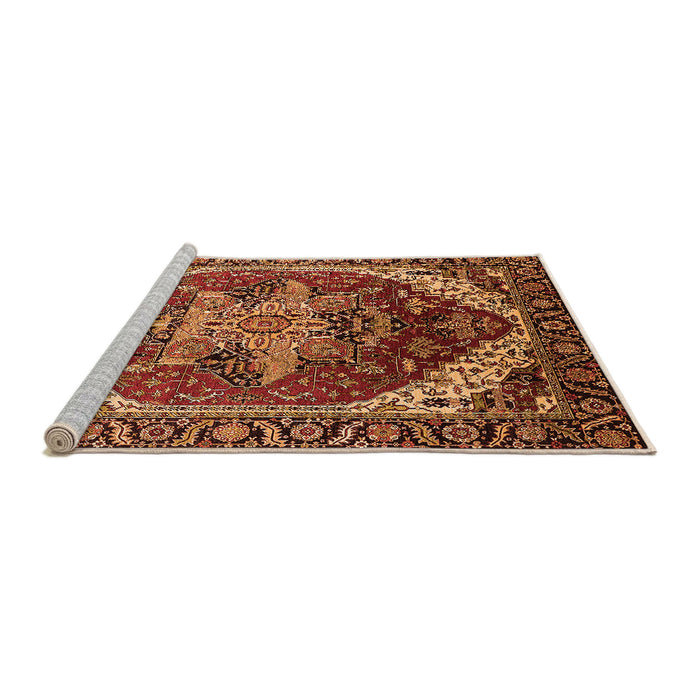 Sideview of Machine Washable Persian Orange Traditional Area Rugs, wshurb1470org