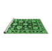Sideview of Machine Washable Oriental Emerald Green Traditional Area Rugs, wshurb1471emgrn