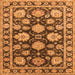 Square Oriental Orange Traditional Rug, urb1471org