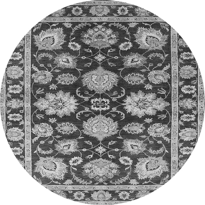 Round Oriental Gray Traditional Rug, urb1471gry