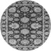 Round Oriental Gray Traditional Rug, urb1471gry