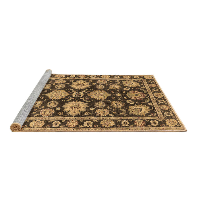Sideview of Machine Washable Oriental Brown Traditional Rug, wshurb1471brn