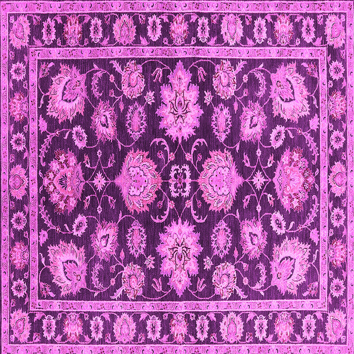 Square Machine Washable Oriental Pink Traditional Rug, wshurb1471pnk