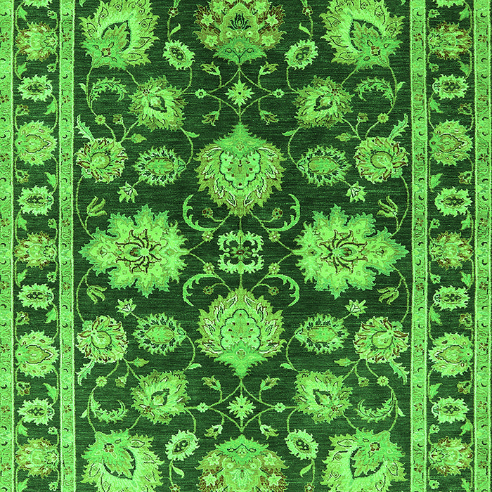 Oriental Green Traditional Rug, urb1471grn