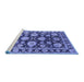 Sideview of Machine Washable Oriental Blue Traditional Rug, wshurb1471blu