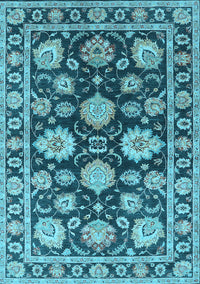 Oriental Light Blue Traditional Rug, urb1471lblu