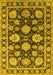 Machine Washable Oriental Yellow Traditional Rug, wshurb1471yw