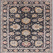 Square Mid-Century Modern Black Oriental Rug, urb1471