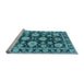 Sideview of Machine Washable Oriental Light Blue Traditional Rug, wshurb1471lblu