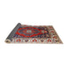 Sideview of Mid-Century Modern Carbon Red Persian Rug, urb1472