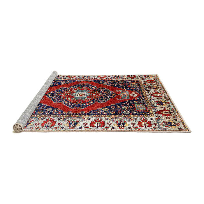 Sideview of Machine Washable Industrial Modern Carbon Red Rug, wshurb1472