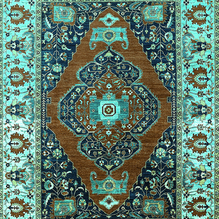 Machine Washable Persian Turquoise Traditional Area Rugs, wshurb1472turq