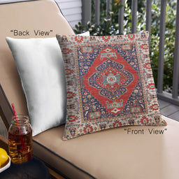 Front View of Mid-Century Modern Urban Square Carbon Red Throw Pillow, 18 inch by 18 inch, pwurb1472