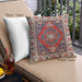 Front View of Mid-Century Modern Urban Square Carbon Red Throw Pillow, 18 inch by 18 inch, pwurb1472