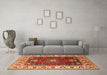 Machine Washable Persian Orange Traditional Area Rugs in a Living Room, wshurb1472org