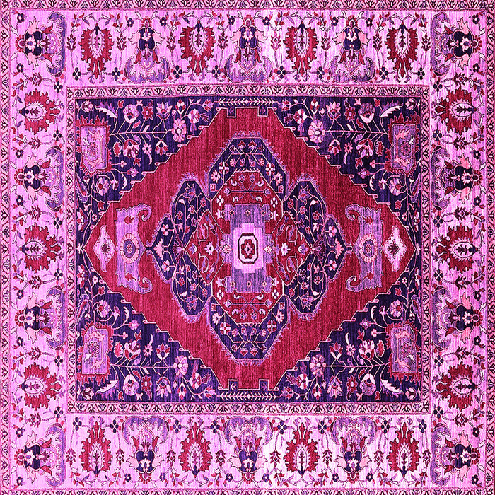 Square Machine Washable Persian Pink Traditional Rug, wshurb1472pnk