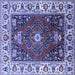 Square Persian Blue Traditional Rug, urb1472blu