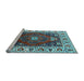 Sideview of Machine Washable Persian Light Blue Traditional Rug, wshurb1472lblu