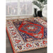 Mid-Century Modern Carbon Red Persian Rug in Family Room, urb1472