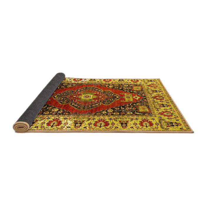 Sideview of Persian Yellow Traditional Rug, urb1472yw