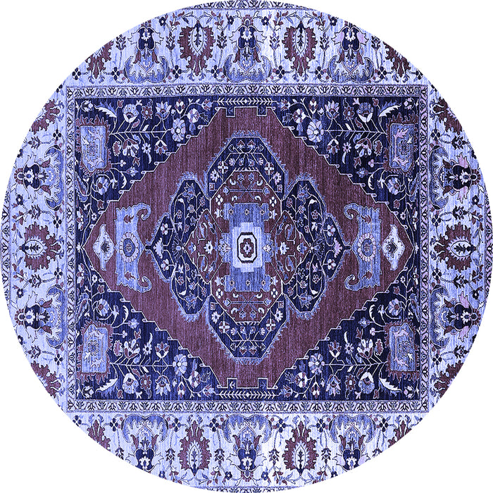 Round Persian Blue Traditional Rug, urb1472blu