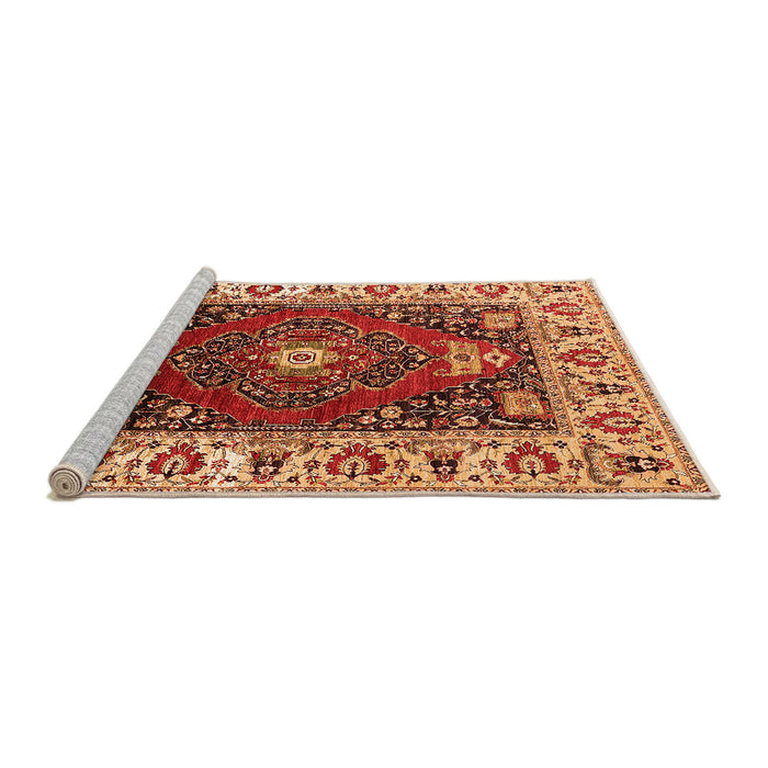 Sideview of Machine Washable Persian Orange Traditional Area Rugs, wshurb1472org