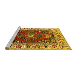 Sideview of Machine Washable Persian Yellow Traditional Rug, wshurb1472yw