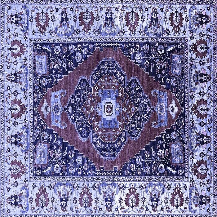 Square Machine Washable Persian Blue Traditional Rug, wshurb1472blu