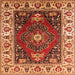 Square Persian Orange Traditional Rug, urb1472org